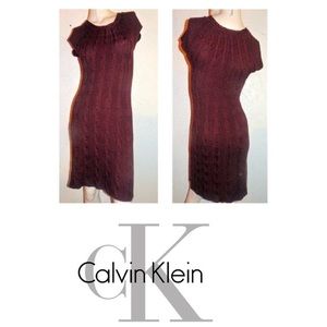 Calvin Klein burgundy short sleeve burgundy dress